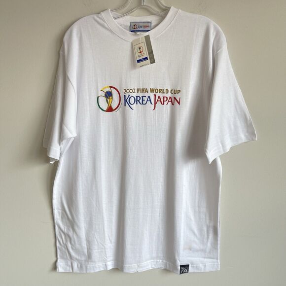 Vintage KOREA JAPAN 2002 Fifa World Cup T-Shirt Official Licensed Mens Sz Large - Picture 1 of 10